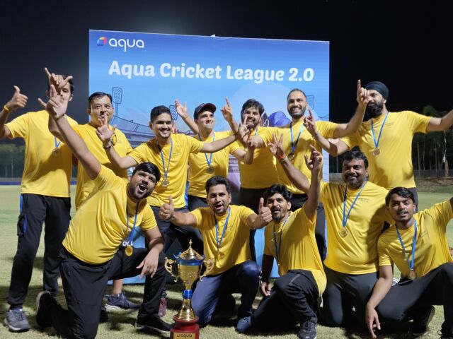 📸 Highlights from Aqua Cricket League 2.0 at our Hyderabad office!

This year, 60 participants across 5 teams showcased their competitive spirit and teamwork in a series of exciting matches. 

🏏 🏆 Congrats to AquaSuperkings, the champions, and AquaNauts, the runners-up.