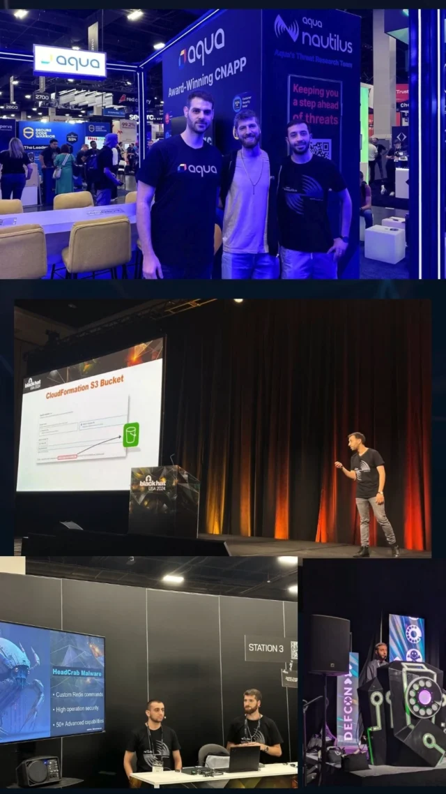 Rewinding it back to Black Hat ⏮️ Huge shoutout to our amazing research team, Aqua Nautilus. Their latest work not only grabbed headlines but also showed how they are raising the bar in cloud native research.

Thank you for your ongoing commitment to uncovering threats and keeping our customers safe. Your dedication makes all the difference! 👏